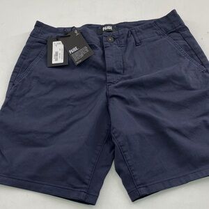 PAIGE Men's Dark Blue Flat Front Shorts